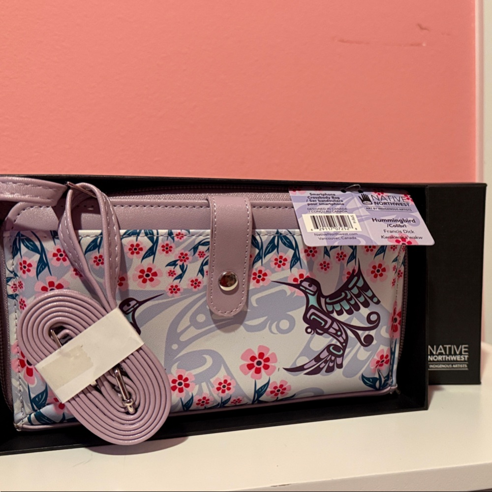 Native Women's Floral Print Wallet - Lavender and Red